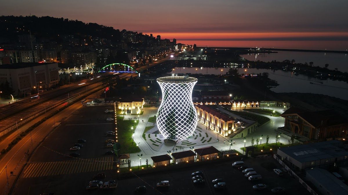 Rize Tea Bazaar and Glass Tea Cup Terrace
